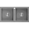 Mexen Mario žulový drez 2-komorový 820 x 436 mm, sivý, sifón chróm - 6504822000-71