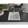 Mexen Vito granitový kuchynský drez s jednou komorou 520 x 490 mm, biely, sifón chróm - 6503521000-20