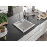 Mexen Vito granitový kuchynský drez s jednou komorou 520 x 490 mm, biely, sifón chróm - 6503521000-20