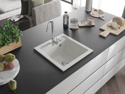 Mexen Vito granitový jednokomorový drez 520 x 490 mm, biela- 6503521000-20