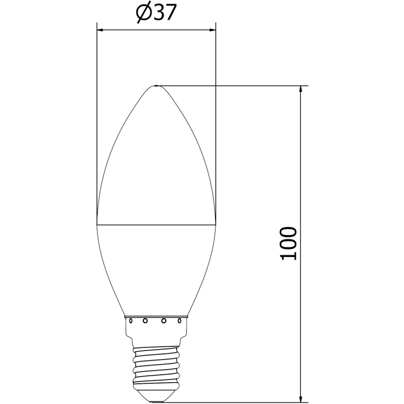 Mexen Nova 6x LED žiarovka E14, C37, 6W, Studená - 6500K, 630 lm - L102-E14-0665-01x06