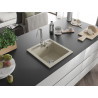 Mexen Vito granitový kuchynský drez 1-komorový 520 x 490 mm, béžový, sifón chróm - 6503521000-69