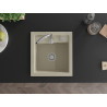 Mexen Vito granitový kuchynský drez 1-komorový 520 x 490 mm, béžový, sifón chróm - 6503521000-69