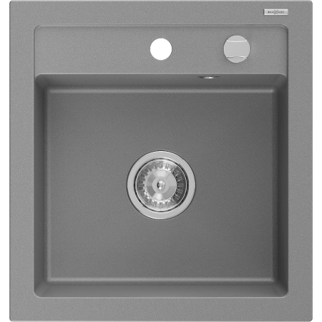 Mexen Vito granitový drez s 1 komorou 520 x 490 mm, šedý, sifón chróm - 6503521000-71