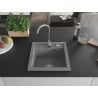 Mexen Vito žulový kuchynský drez s 1 komorou 520 x 490 mm, sivý, sifón chróm - 6503521000-71