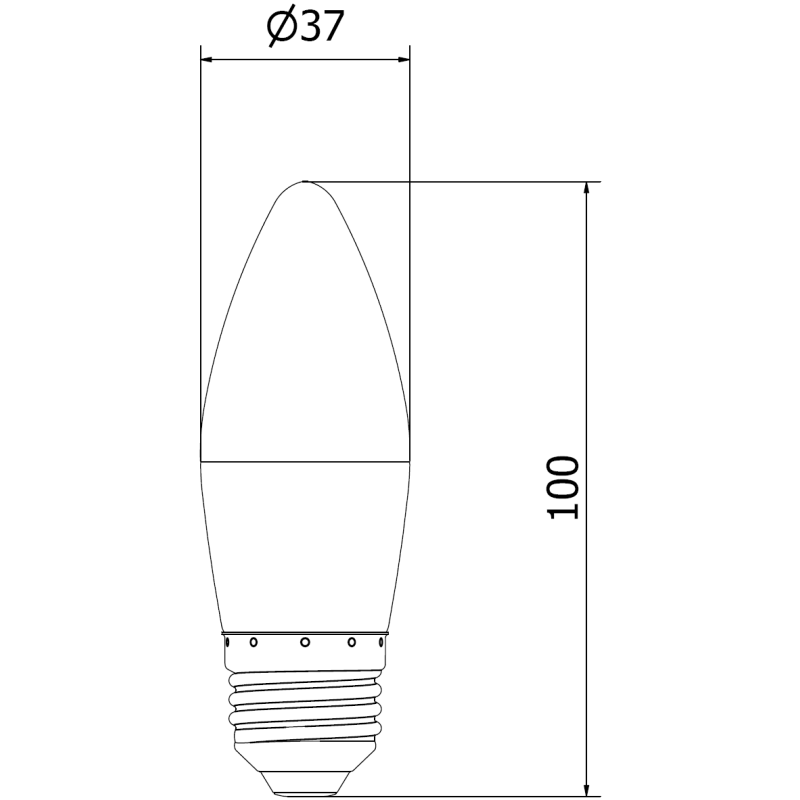 Mexen Nova 3x LED žiarovka E27, C37, 5W, Teplá - 3000K, 525 lm - L102-E27-0530-01x03