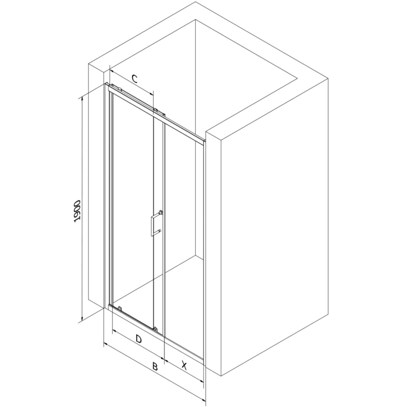 Mexen Apia posuvné sprchové dvere 90 cm, pruhy, chróm - 845-090-000-01-20