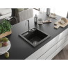 Mexen Vito granitový drezy 1-komorový 520 x 490 mm, čierny/zlatý metalik, sifón chróm - 6503521000-75
