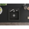 Mexen Vito granitový drezy 1-komorový 520 x 490 mm, čierny/zlatý metalik, sifón chróm - 6503521000-75