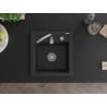 Mexen Vito granitový kuchynský drez 1-komorový 520 x 490 mm, čierny/zlatý metalik, sifón chróm - 6503521000-75