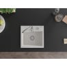 Mexen Milo granitový jednokomorový drez 435 x 410 mm, biela- 6505441000-20