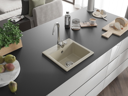 Mexen Milo granitový jednokomorový drez 435 x 410 mm, béžová - 6505441000-69