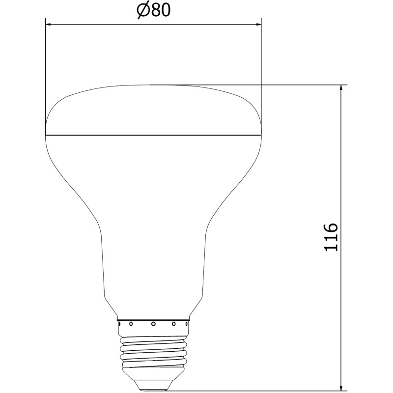 Mexen Nova 6x LED žiarovka E27, R80, 15W, Studená - 6500K, 1575 lm - L105-E27-1565-01x06