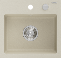 Mexen Milo granitový jednokomorový drez 435 x 410 mm, béžová - 6505441000-69