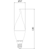 Mexen Nova 6x LED žiarovka plameň E14, C37, 5W, Teplá - 3000K, 525 lm - L106-E14-0530-01x06