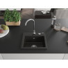 Mexen Milo granitový kuchynský drez 1-komorový 435 x 410 mm, čierna/zlatý metalik, chrómový sifón - 6505441000-75