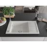 Mexen Elias žulový kuchynský drez s 1 komorou a odkvapkávačom 795 x 480 mm, biely, sifón chróm - 6511791005-20