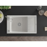 Mexen Elias granitový drez 1-komorový s odkvapkávacou plochou 795 x 480 mm, biely, sifón chróm - 6511791005-20