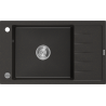 Mexen Elias jednokomorový granitový drez s odkvapkávačom 795 x 480 mm, čierny/zlatý metalik, chrómovaný sifón - 6511791005-75