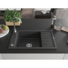 Mexen Elias granitový kuchynský drez s 1 komorou a odkvapkávačom 795 x 480 mm, čiernobielený, chrómový sifón