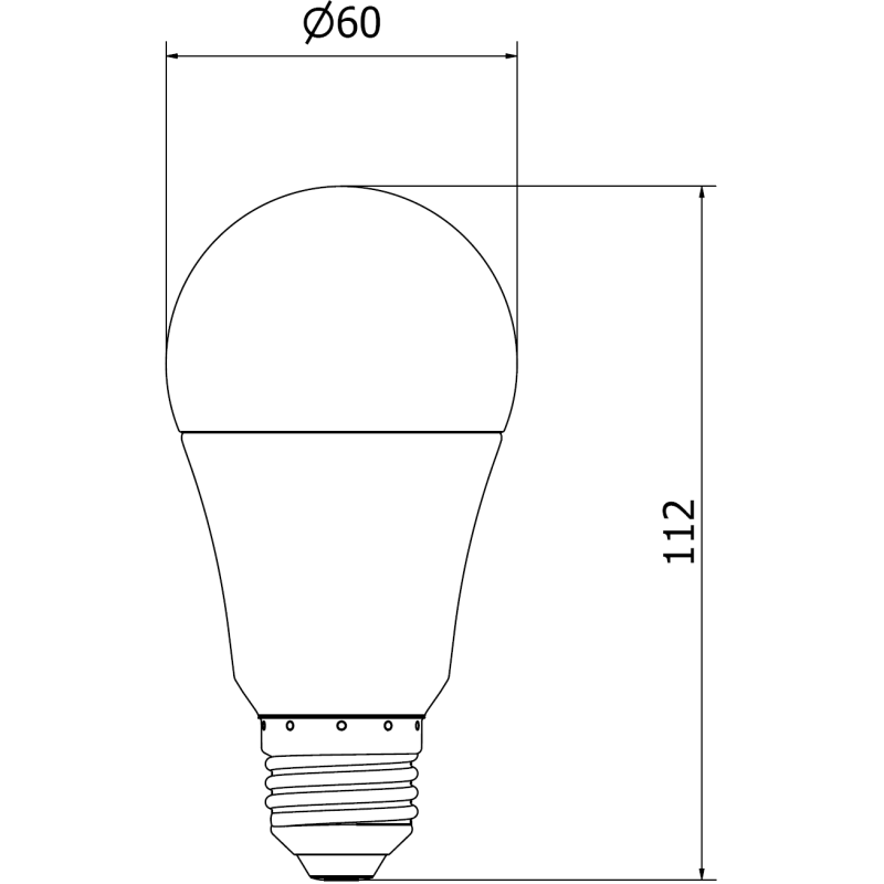 Mexen Nova 10x LED žiarovka E27, A60, 12W, Studená - 6500K, 1260 lm - L100-E27-1265-01x10