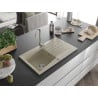 Mexen Cesar granitový jednokomorový drez s odkvapkávačom 775 x 470 mm, béžová - 6514771010-69