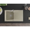Mexen Cesar granitový jednokomorový drez s odkvapkávačom 775 x 470 mm, béžová - 6514771010-69