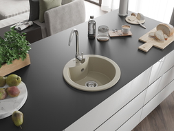 Mexen Diego granitový jednokomorový drez 488 x 480 mm, béžová - 6512481000-69
