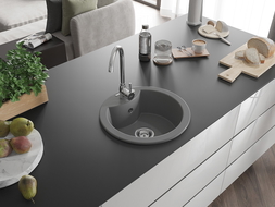 Mexen Diego granitový jednokomorový drez 488 x 480 mm, šedá - 6512481000-71