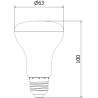 Mexen Nova 10x LED žiarovka E27, R63, 10W, Studená - 6500K, 1055 lm - L104-E27-1065-01x10