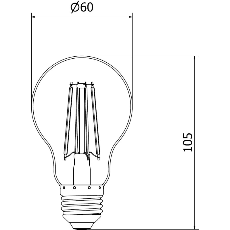 Mexen Vintis 3x LED žiarovka filament E27, A60, 8W, Teplá - 2200K, 1055 lm, číra - L150-E27-0822-00x03