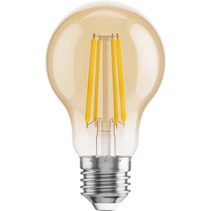 Mexen Vintis 3x LED filamentová žiarovka E27, A60, 8W, Teplá - 2700K, 750 lm, jantárová - L150-E27-0822-50x03