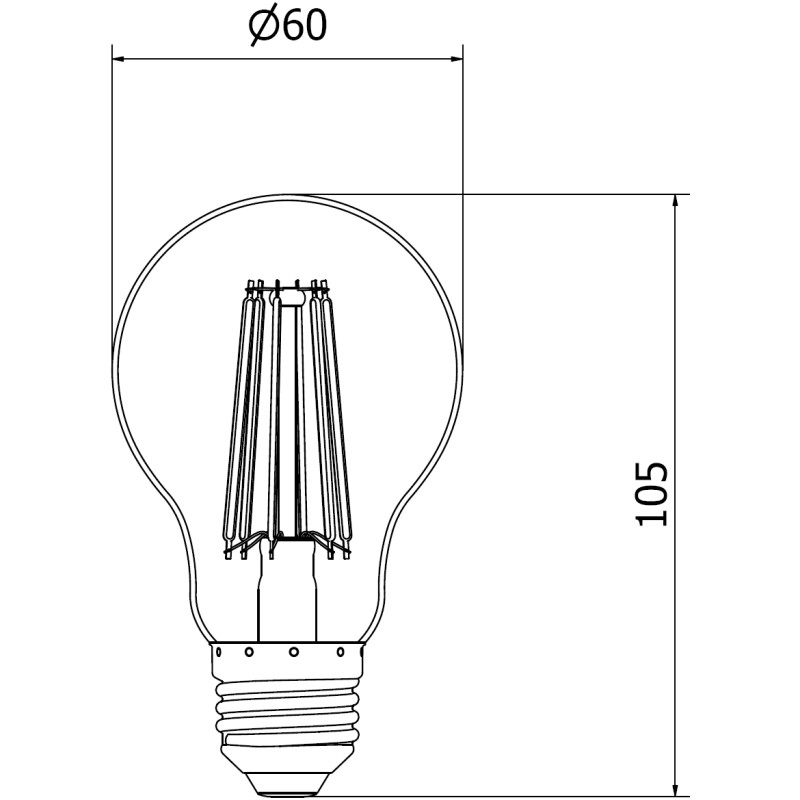 Mexen Vintis 3x Žiarovka filament LED E27, A60, 10W, Teplá - 2700K, 1320 lm, číra - L150-E27-1027-00x03