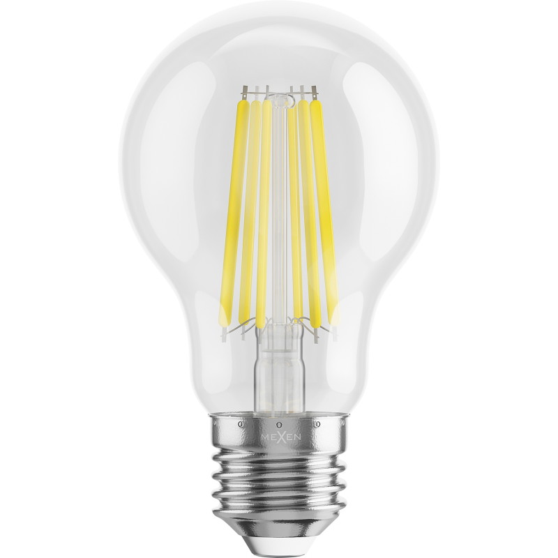 Mexen Vintis 3x LED žiarovka filament E27, A60, 10W, Studená - 6500K, 1320 lm, priehľadná - L150-E27-1065-00x03