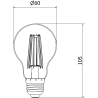 Mexen Vintis 3x LED žiarovka filament E27, A60, 12W, Teplá - 2700K, 1125 lm, jantárová - L150-E27-1227-50x03