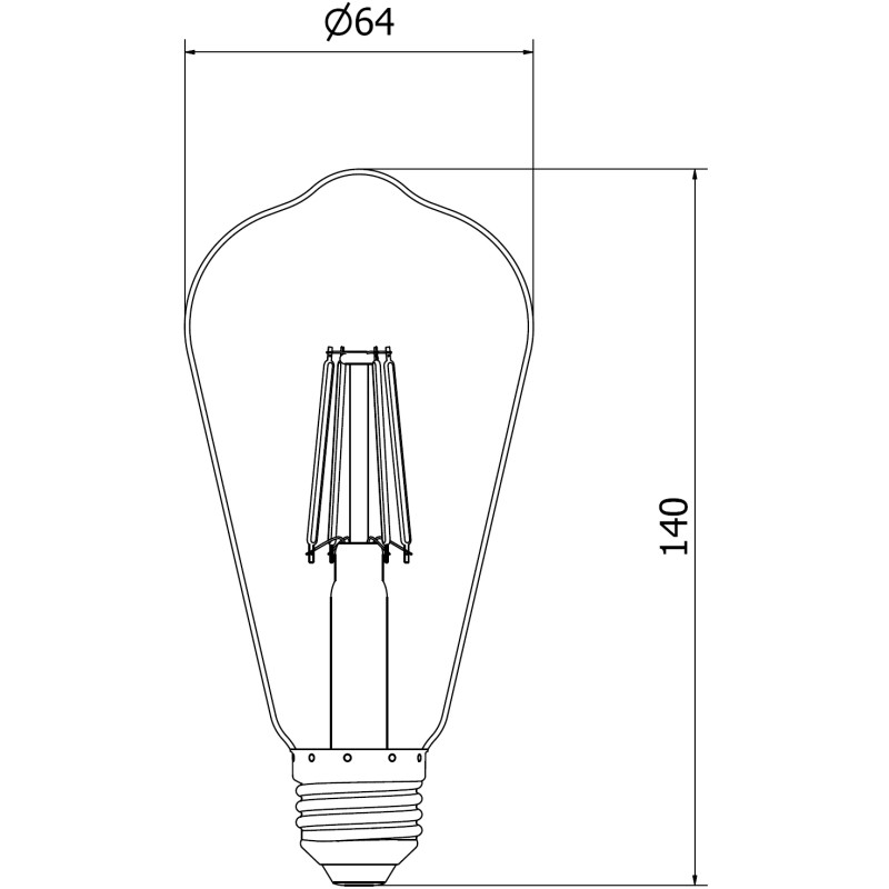 Mexen Vintis 3x Žiarovka filament LED E27, ST64, 6W, Neutrálna - 4000K, 720 lm, číra - L152-E27-0640-00x03