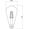 Mexen Vintis 3x LED vlákno žiarovka E27, ST64, 6W, Studená - 6500K, 720 lm, číra - L152-E27-0665-00x03