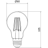 Mexen Vintis 6x LED vláknová žiarovka E27, A60, 4W, Teplá - 2200K, 400 lm, jantárová - L150-E27-0422-50x06