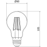 Mexen Vintis 10x žiarovka filament LED E27, A60, 4W, Teplá - 2200K, 280 lm, dym - L150-E27-0422-70x10