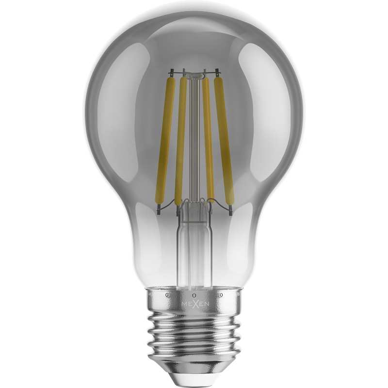 Mexen Vintis 10x žiarovka filament LED E27, A60, 4W, Teplá - 2200K, 280 lm, dym - L150-E27-0422-70x10