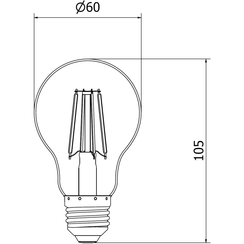 Mexen Vintis 6x žiarovka filament LED E27, A60, 6W, Teplá - 2200K, 600 lm, jantárová - L150-E27-0622-50x06