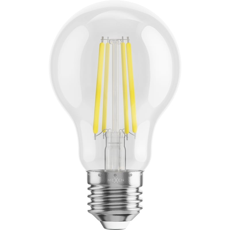 Mexen Vintis 10x žiarovka filament LED E27, A60, 8W, Studená - 6500K, 1055 lm, číra - L150-E27-0865-00x10