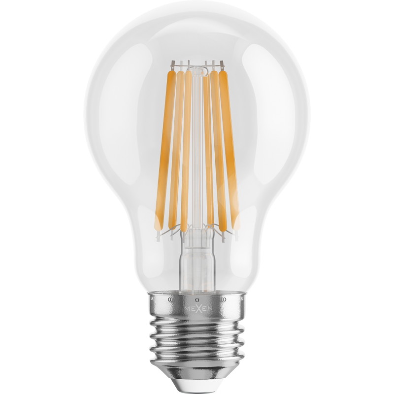 Mexen Vintis 10x LED vláknová žiarovka E27, A60, 10W, Teplá - 2700K, 1320 lm, číra - L150-E27-1027-00x10