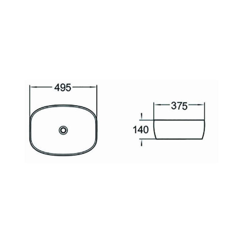 Mexen Lita umývadlo na dosku 49 x 37 cm, biele/čierne - 22124907