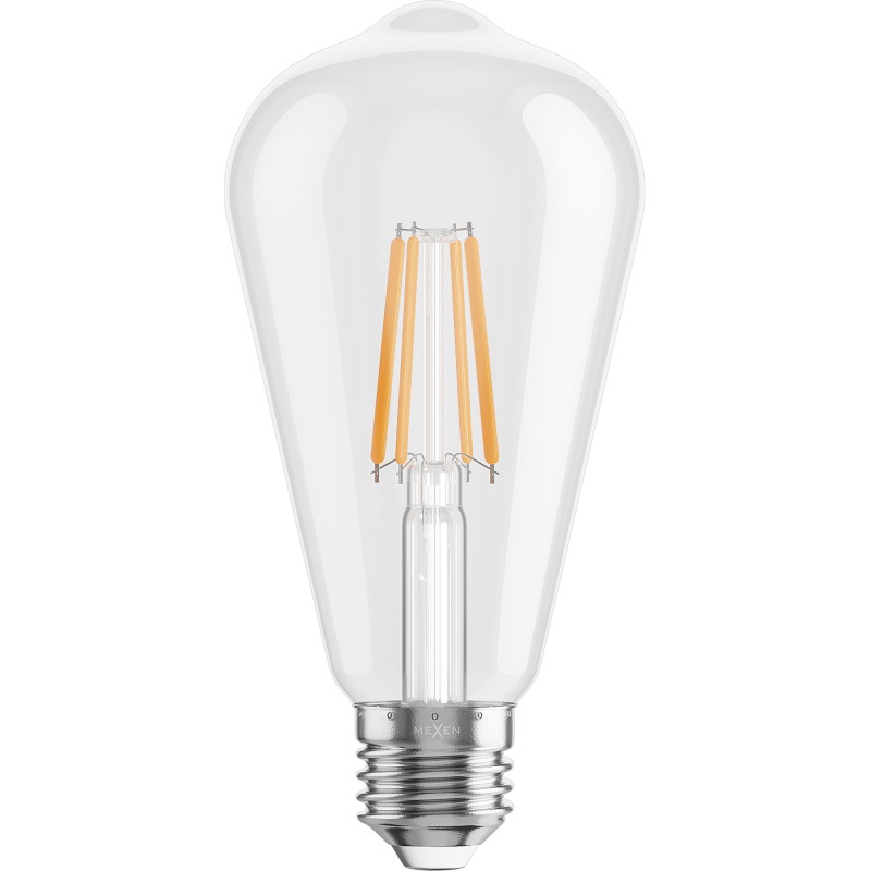 Mexen Vintis 6x LED vlákno žiarovka E27, ST64, 4W, Teplá - 2200K, 470 lm, číra - L152-E27-0422-00x06
