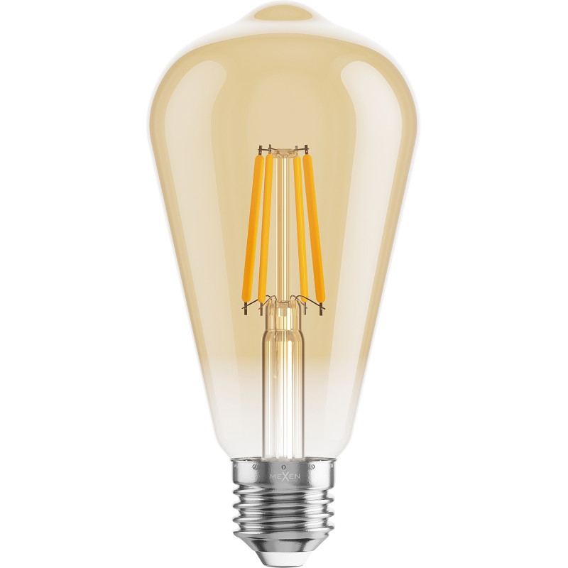 Mexen Vintis 10x LED vlákno žiarovka E27, ST64, 4W, Teplá - 2200K, 400 lm, jantárová - L152-E27-0422-50x10