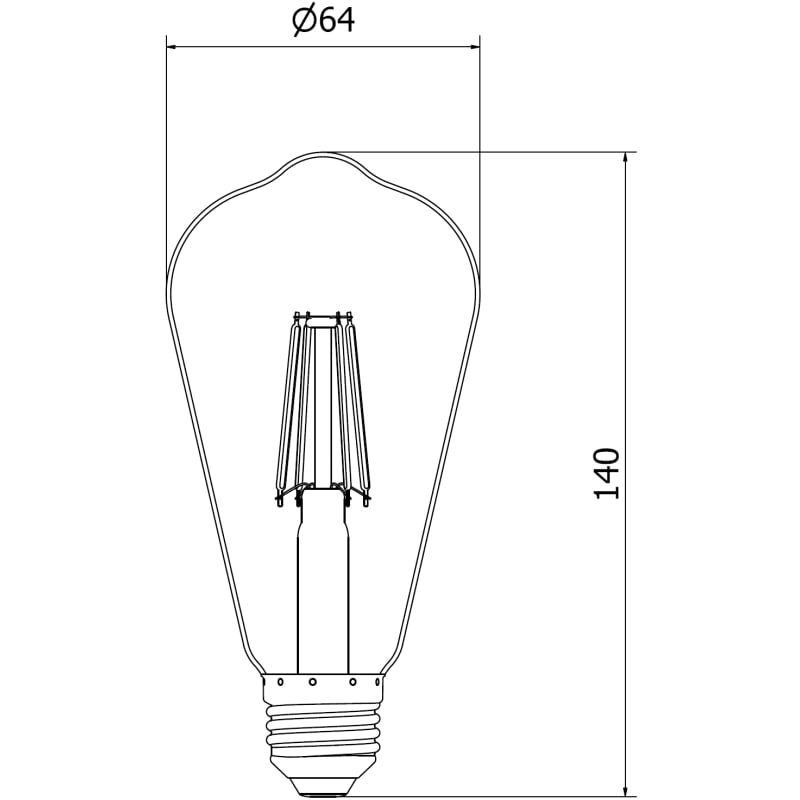 Mexen Vintis 6x Žiarovka filament LED E27, ST64, 4W, Teplá - 2700K, 470 lm, číra - L152-E27-0427-00x06