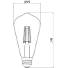 Mexen Vintis 10x LED vlákno žiarovka E27, ST64, 6W, Teplá - 2700K, 510 lm, dymová - L152-E27-0627-70x10
