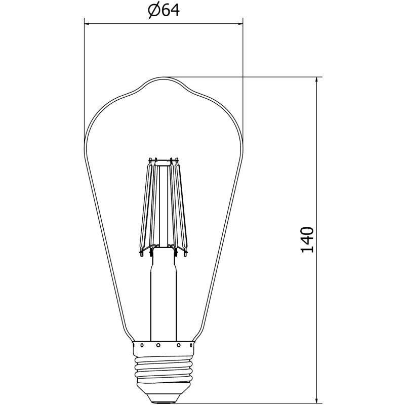 Mexen Vintis 6x LED filament žiarovka E27, ST64, 6W, Studená - 6500K, 720 lm, číra - L152-E27-0665-00x06
