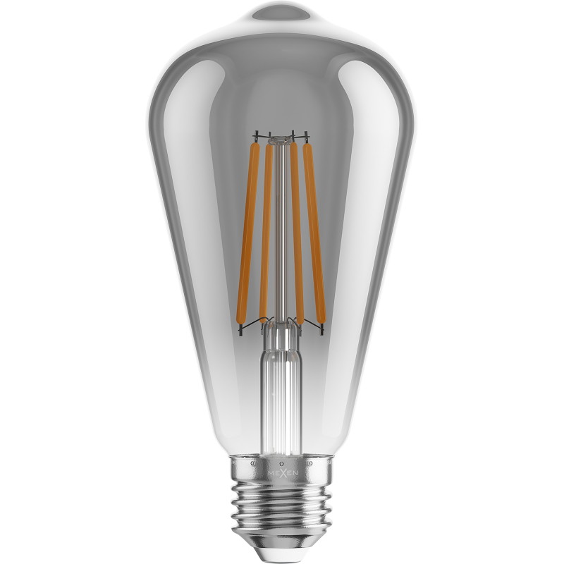 Mexen Vintis 6x LED filamentová žiarovka E27, ST64, 8W, Teplá - 2700K, 680 lm, dymová - L152-E27-0827-70x06